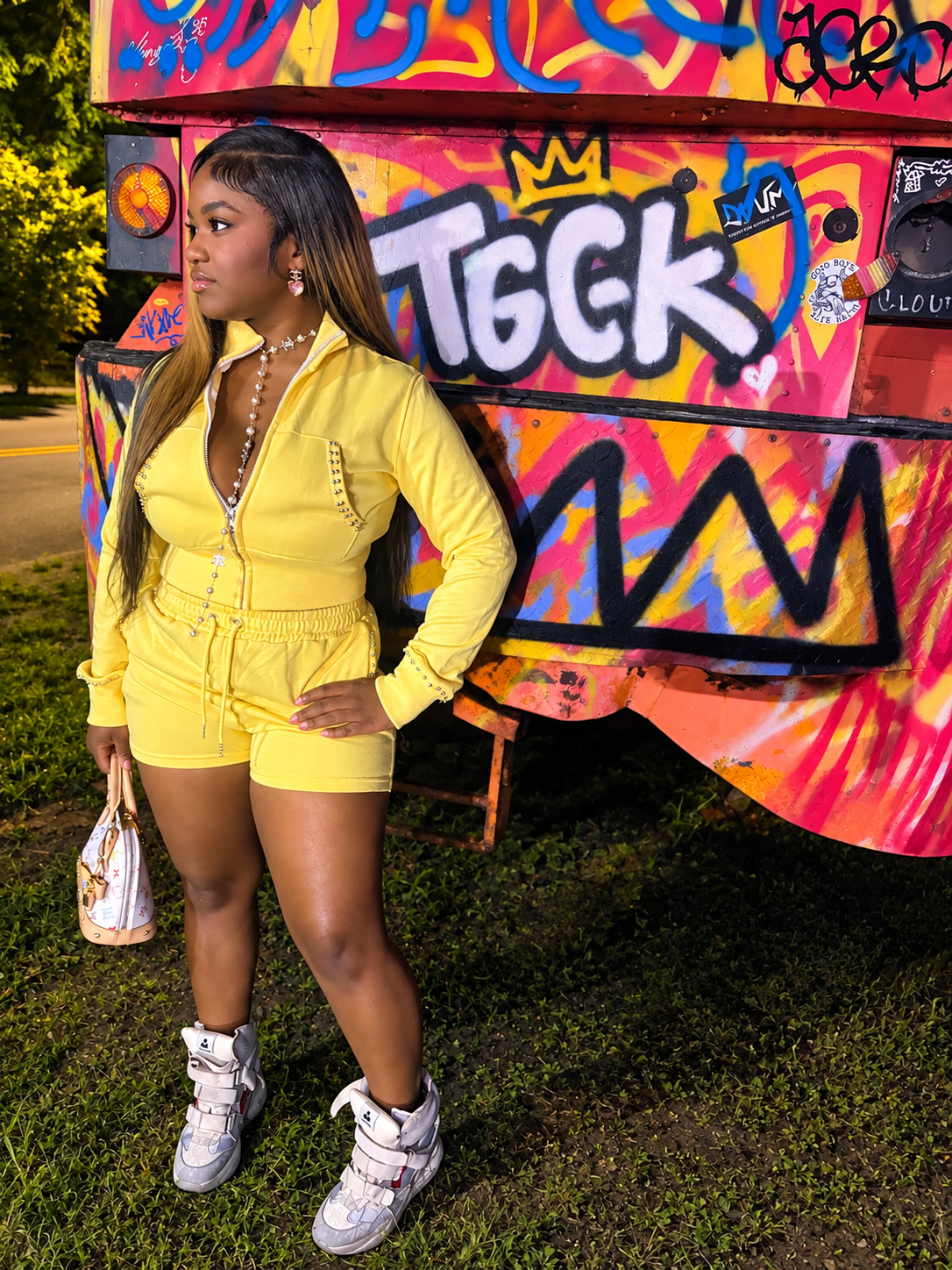 Yellow stud 2 piece