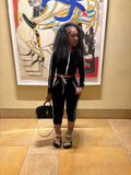 Black velvet capri 2 piece set
