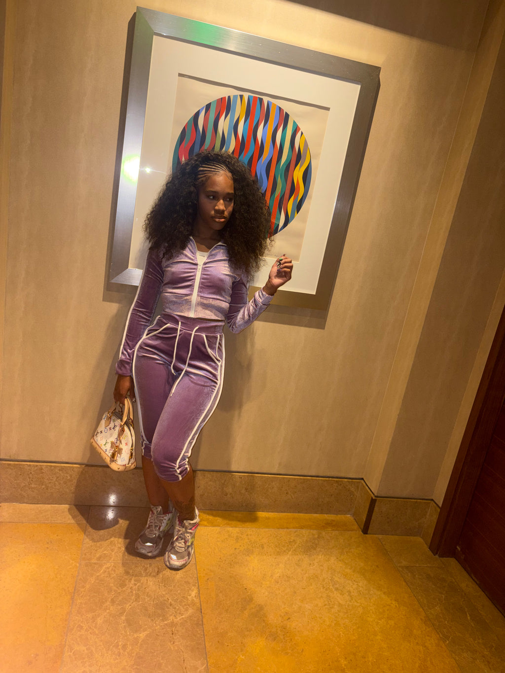 Purple velvet 2 piece set