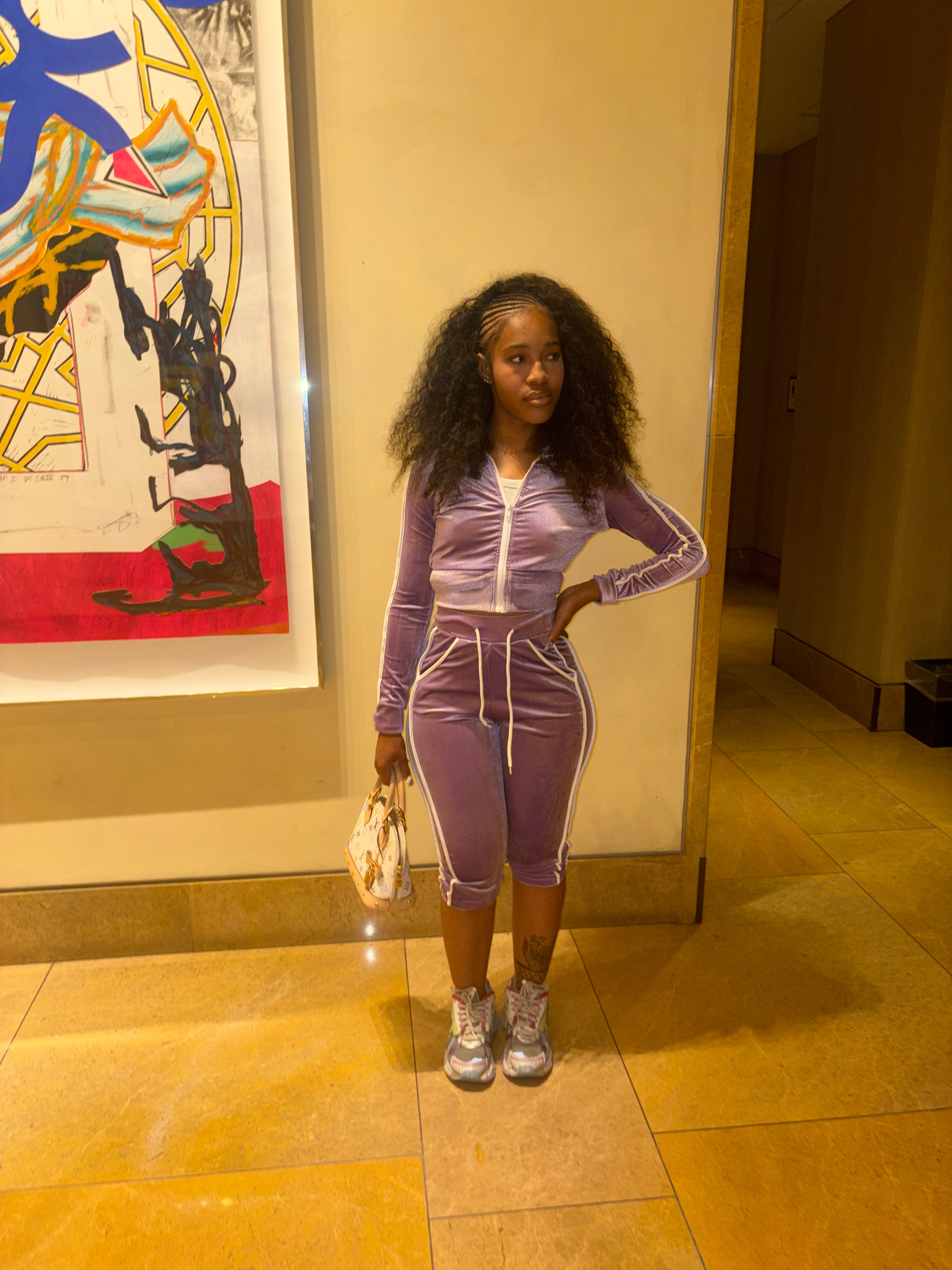 Purple velvet 2 piece set