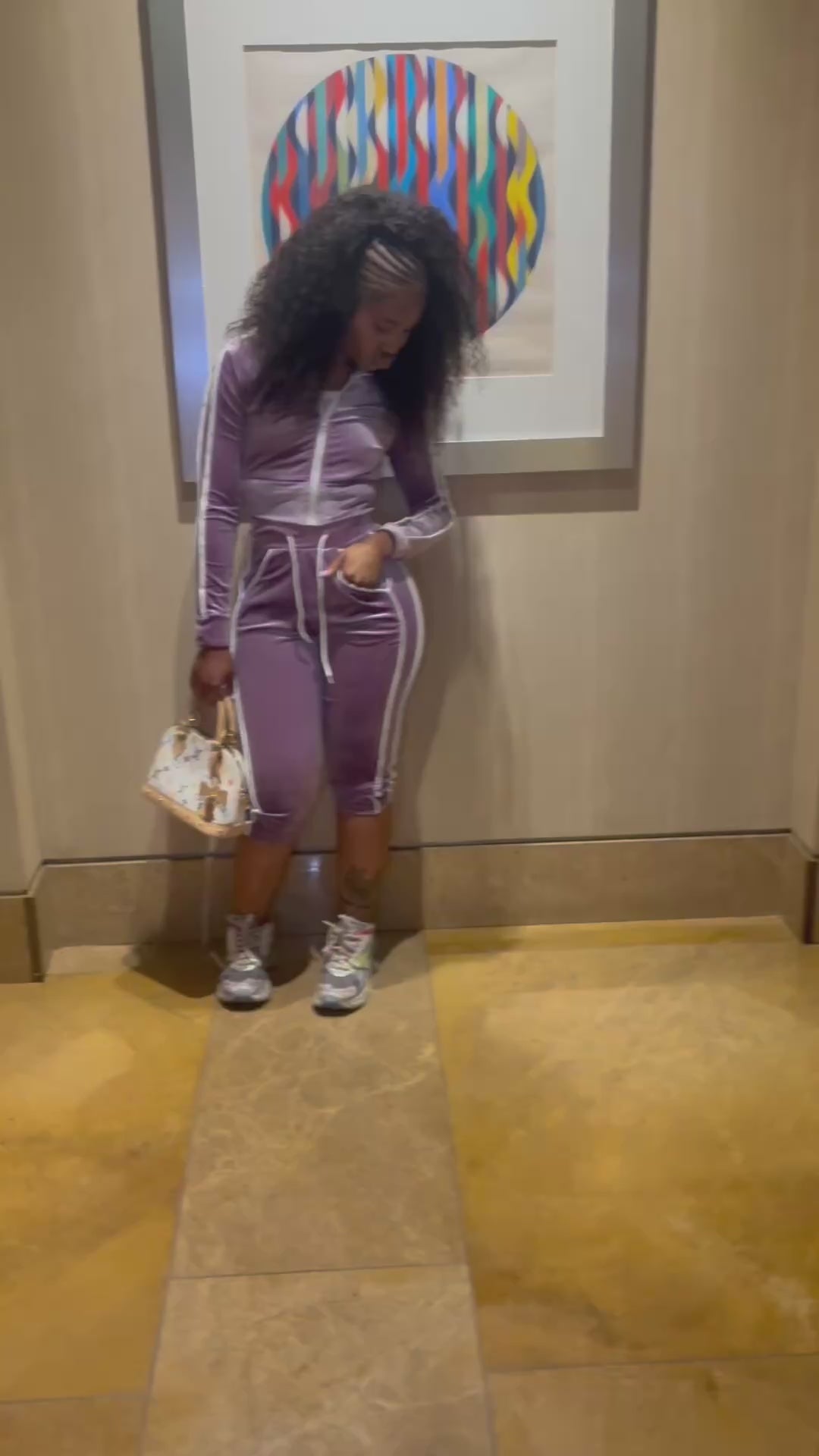 Purple velvet 2 piece set